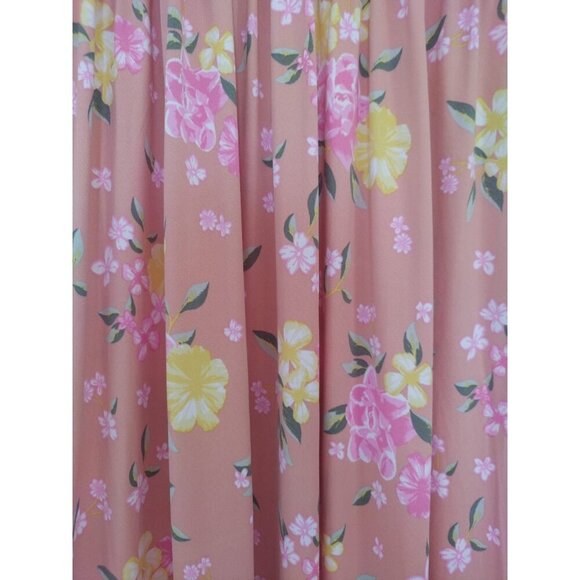 Derek Heart Floral Print Sundress With Lace Detail & Spaghetti Straps Peach. - Picture 3 of 8